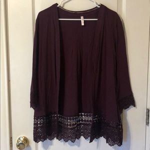 Burgundy cover up/blazer